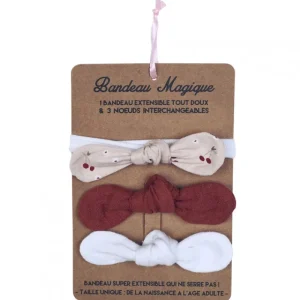 LET83700 Bandeau magique (1 bandeau extensible + 3 nœuds) - assortiment printanier