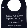 LET83700 Bavoir “c’est promis je vous laisse dormir” noir
