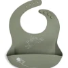 LET83700 Bavoir en silicone imprimé - lièvre vert mousse BB&CO
