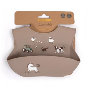 LET83700 Bavoir en silicone imprimé - A la ferme  BB&CO