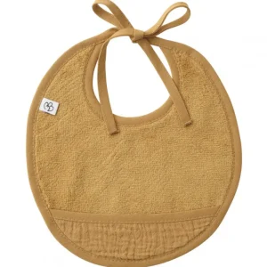 LET83700 Bavoir naissance Bi-matière noisette - BB&Co