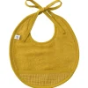 LET83700 Bavoir naissance Bi-matière moutarde - BB&Co