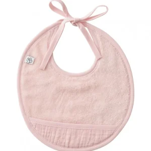 LET83700 Bavoir naissance Bi-matière Rose blush - BB&Co