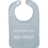 LET83700 Bavoir "50% papa 50% maman 100% craquante" bleu grisé - BB&Co