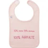 LET83700 Bavoir "50% papa 50% maman 100%" rose blush