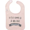 LET83700 Bavoir  "Si c'est comme ça je vais chez mamie" rose pastel