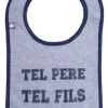 LET83700 Bavoir "Tel père tel fils" gris