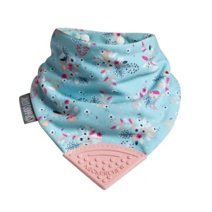 LET83700 Bavoir-bandana avec embout de dentition - fleurs vintage