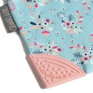 LET83700 Bavoir-bandana avec embout de dentition - fleurs vintage