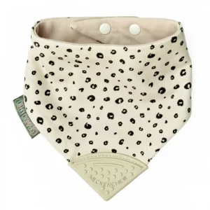 LET83700 Bavoir-bandana imp léopard beige
