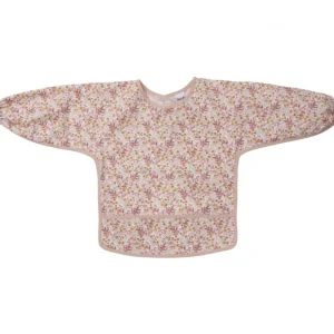 LET83700 Bavoir-tablier à manches longues imprimé liberty marsala/ocre - BB&Co