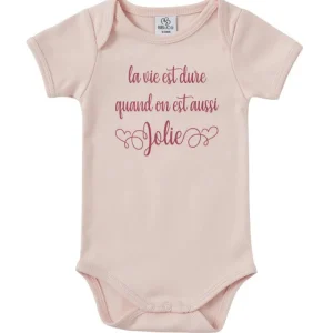 LeT Les enfants Terribles Body Manche courte "La vie est dure" blush