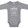 LET83700 Body manches longues "Ma marraine c’est la plus cool" gris chiné