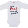 LET83700 Body manches longues "Avec papi tout est permis !" blanc