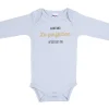 LET83700 Body manches longues "Avant moi la perfection n'existait pas" gris clair