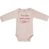 LET83700 Body manches longues "La vie est dure" blush - BB&Co