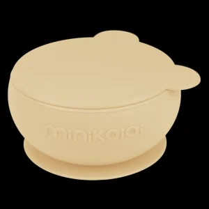 LET83700 Bol antidérapant + couvercle en silicone Minikoioi - Miel - BB&Co