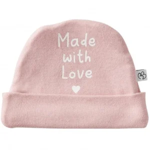 LET83700 Bonnet "Made with love" rose thé