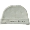 LET83700 Bonnet "Un amour de bébé" vert de gris