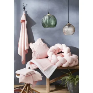 LET83700 Cape de bain + gant en bambou & gaze rose blush Mix & Match