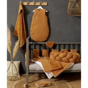 LET83700 Cape de bain + gant en bambou & gaze noisette Mix & Match