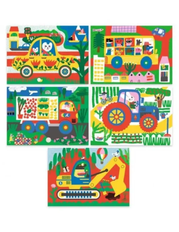 LeT Les enfants Terribles Cartes à gratter des petits -  véhicules à découvrir