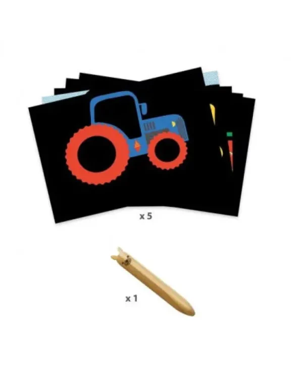 LeT Les enfants Terribles Cartes à gratter des petits -  véhicules à découvrir