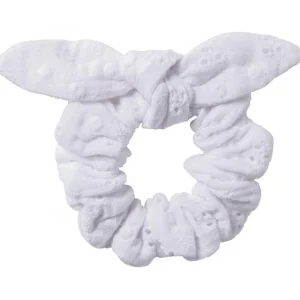 LET83700 Chouchou blanc broderie anglaise