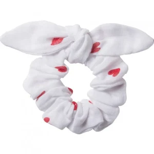 LET83700 Chouchou blanc/ coeurs