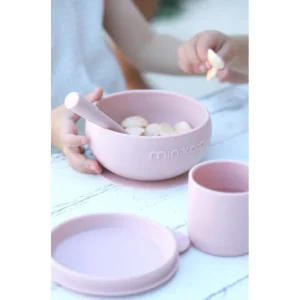 LET83700 Coffret Mes Premiers Repas (bol+cuillère+gobelet) Rose Poudré- BB&Co