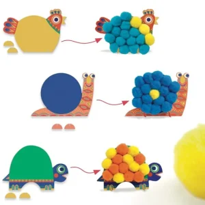 LeT Les enfants Terribles Collages pompons - Animaux Tout Doux