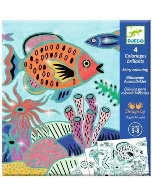LET83700 COLORIAGES BRILLANTS - SOUS LA MER - Djeco