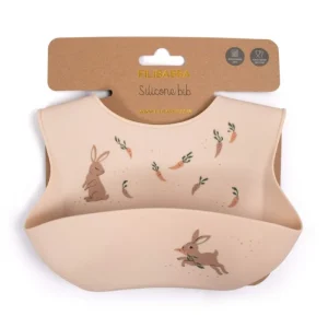 LET83700 Copie de Bavoir en silicone imprimé - Lapin  BB&CO