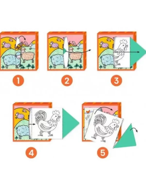 LET83700 distributeur de coloriage, ferme - Djeco