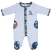 LET83700 Dors-bien coton "Aussi cool que papa" gris clair/imp.savane