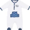 LET83700 Dors-bien coton "Petit Trésor" Origamignon blanc/indigo