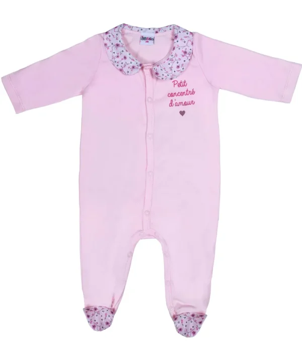 LET83700 Dors-bien coton "Petit concentré d'amour" Frenchy Liberty - rose