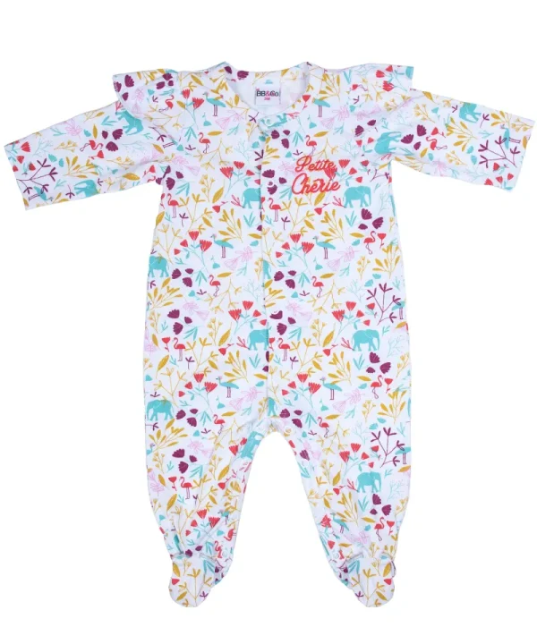 LET83700 Dors-bien jersey "Petite chérie" Exotic Garden imprimé exotic