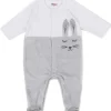 LET83700 Dors-bien mixte velours lapin Une étoile est née gris/blanc