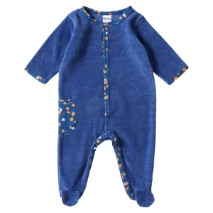 LET83700 Dors-bien velours indigo/lagon/camel Stardust