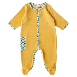 LET83700 Dors-bien velours ocre / imprimé multicolore Baby Pop