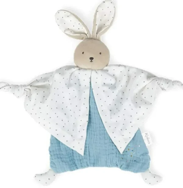 LeT Les enfants Terribles Doudou Lapinou Bleu - Coton Bio