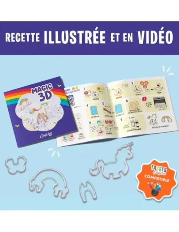 LET83700 Emportes pièces Licornes 3d Multilingues