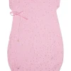 LET83700 Gigoteuse légère forme kimono double gaze blush pois or