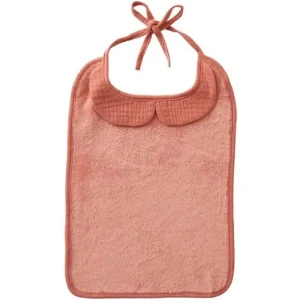 LET83700 Grand bavoir bambou et gaze de coton marsala