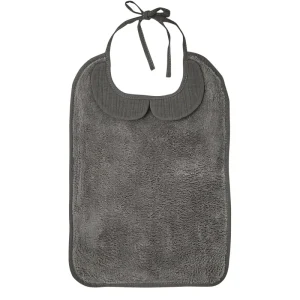 LET83700 Grand bavoir bambou et gaze de coton gris