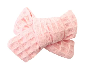 LET83700 Grande barrette anti-glisse double gaze rose blush pois or