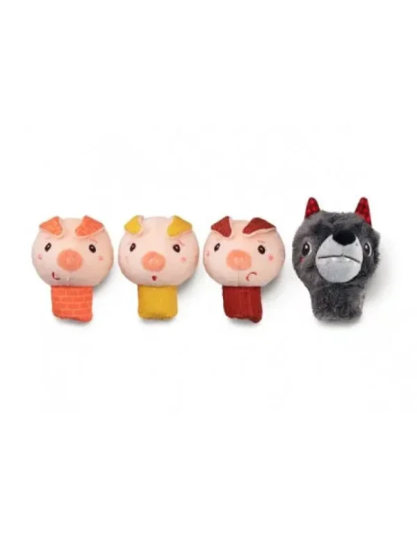 LET83700 Le loup et les 3 petits cochons marionnettes