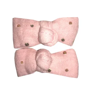 LET83700 Lot 2 barrettes clic clac liberty blanc/rose