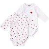 LET83700 Lot de 2 bodys cœur/ blanc